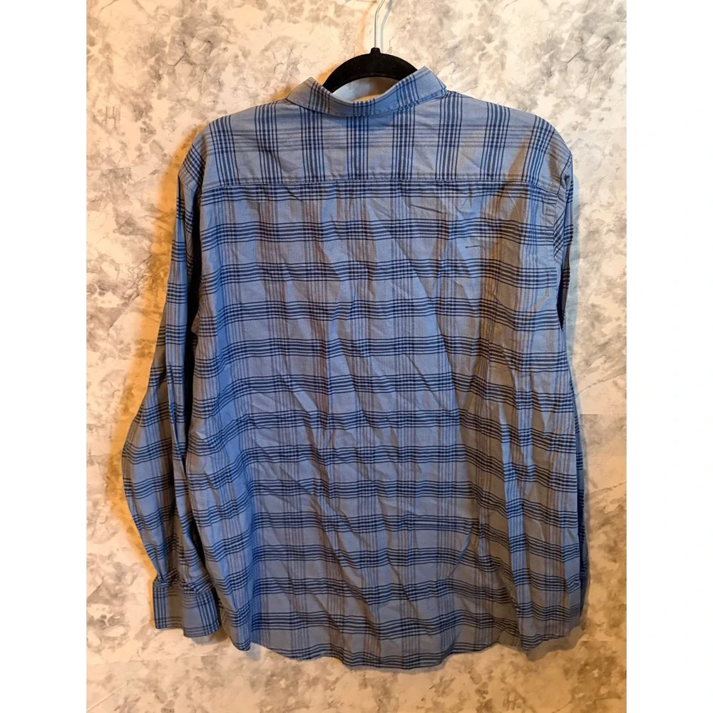 Banana Republic Men's Blue Plaid Slim Fit‎ Long Sleeve Button Down Shirt XL
